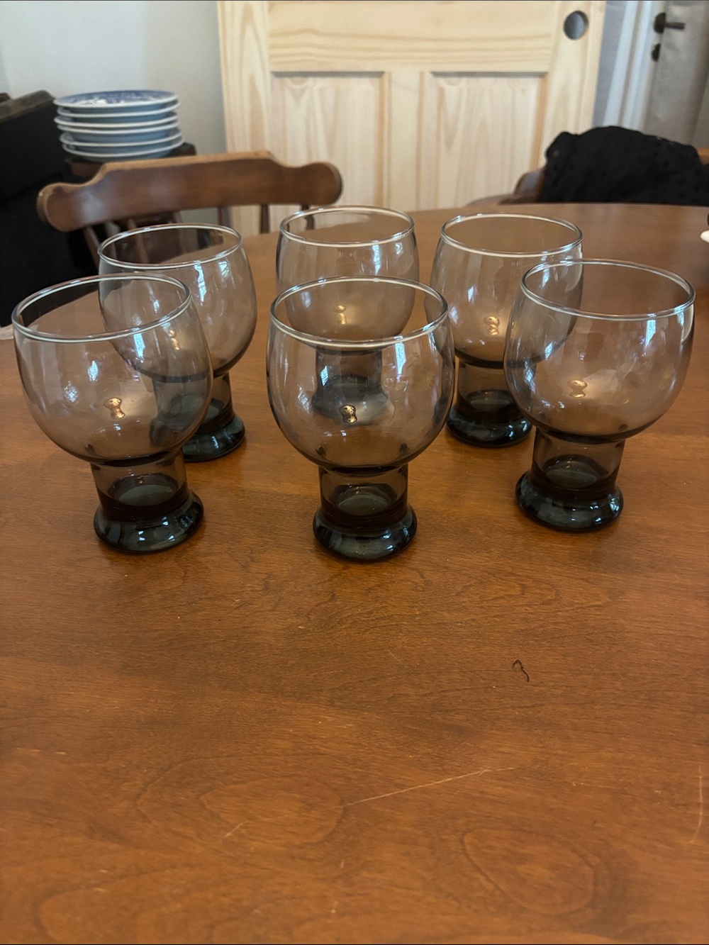 Vintage MCM Federal Glasses “sundown” Smoke Gray Glasses Set Of 6